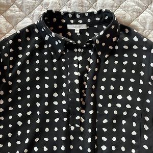 Dress blouse size small long sleeves big cuff lightweight boxy fit